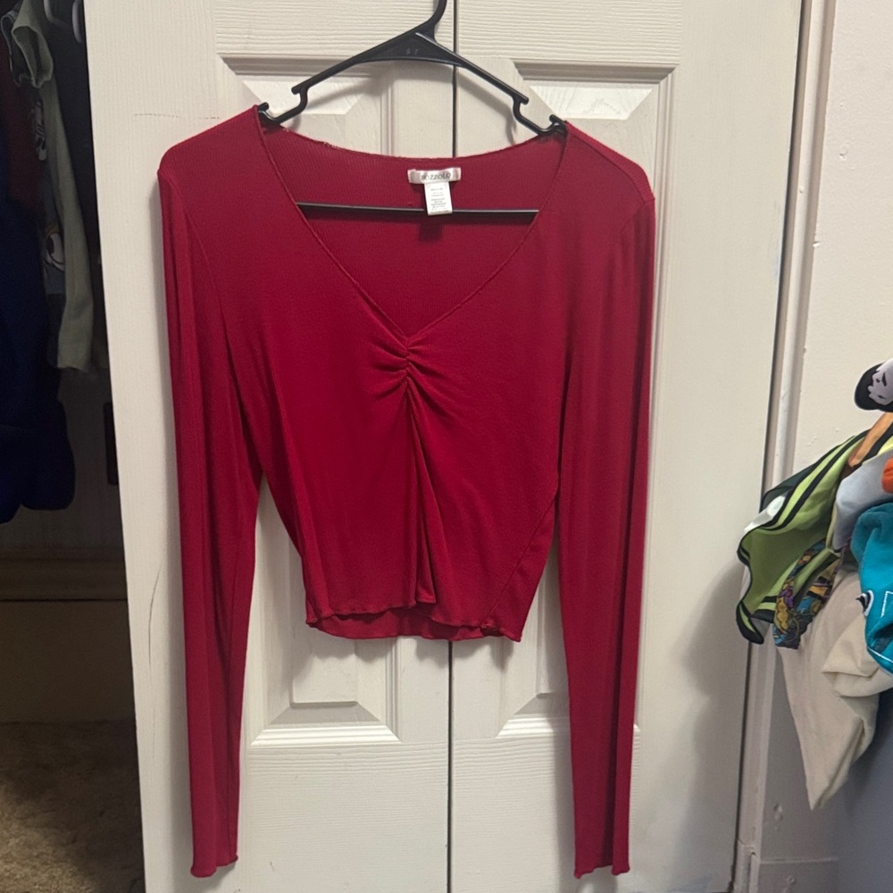 Bozzolo Deep Red Long Sleeve Top